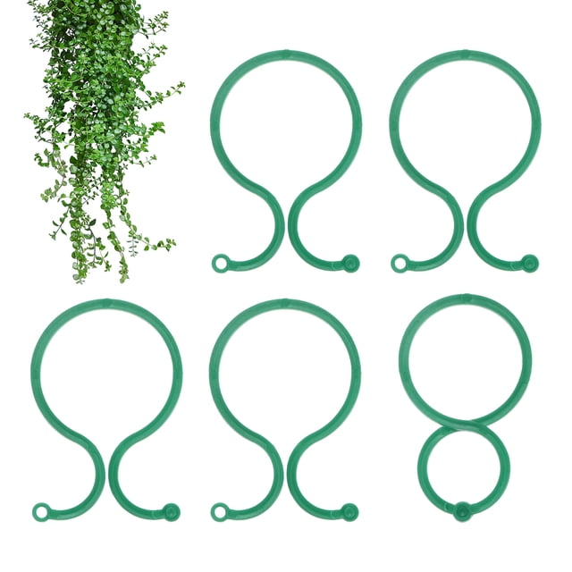 Uxcell 50-Pack Clips de Soporte para Plantas, 2.4" x 1.6" x 0.08"( L x W x H ) Clips de Enredadera de Plástico