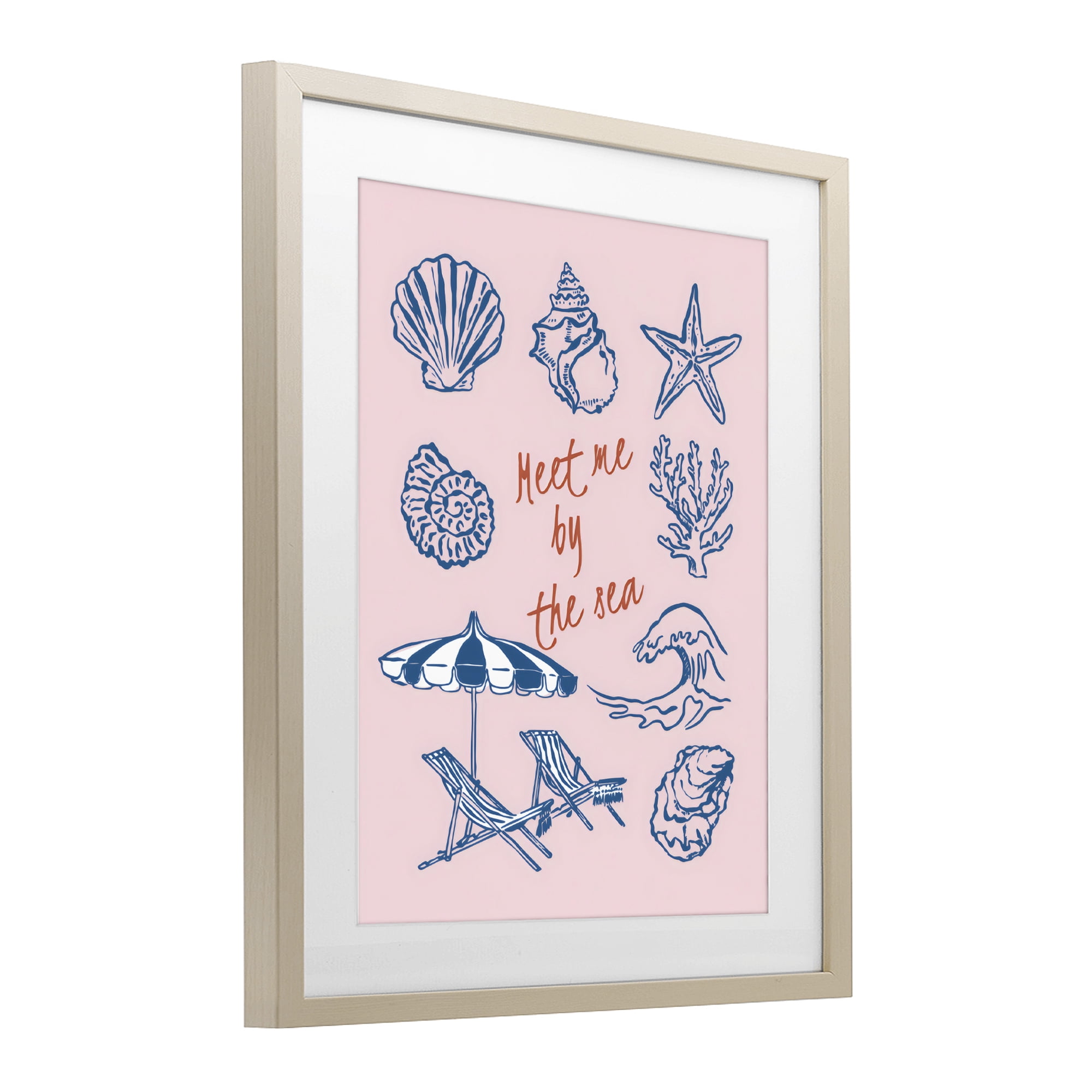 Stupell Industries Meet Me By The Sea Birch Framed Print Under Glass, design by The Prints Vibe