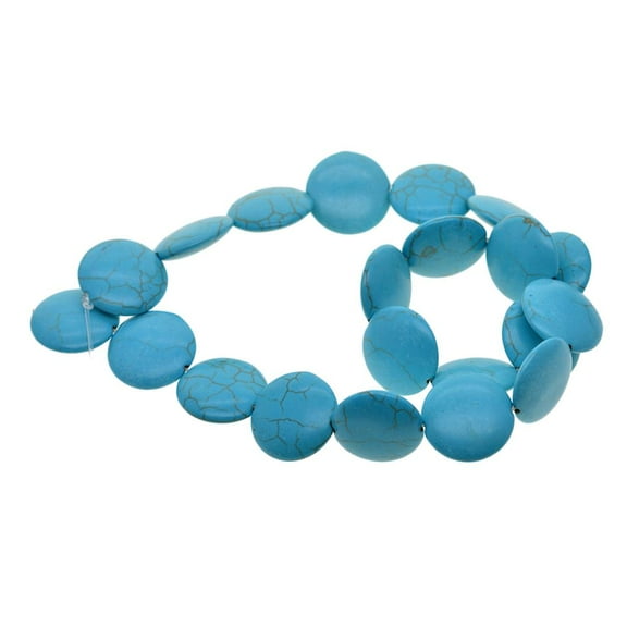 EHJRE 21 Pieces Blue Turquoise Gemstone Flatback Cabochons For Jewelry Making 20mm