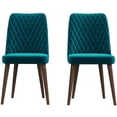 thumbnail image 2 of Pemberly Row Mid-Century Velvet Dining Chair in Turquoise (Set of 2), 2 of 7
