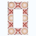 thumbnail image 5 of Metal Light Switch Plate Cover Mandala Orange Gray Floral Pattern Damask MDL105, 5 of 13