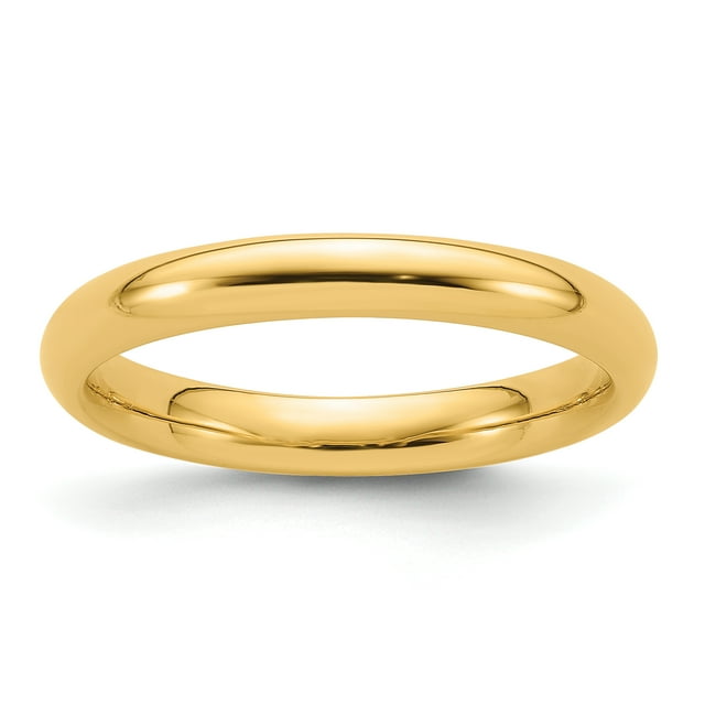 14k Yellow Gold 3mm Comfort Fit Wedding Band Ring Size 4 Man Classic For Dad Mens For Him