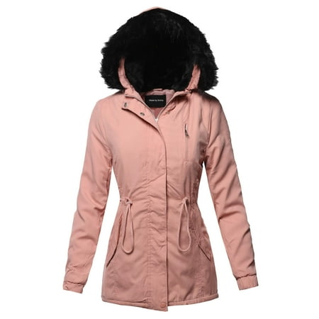 - FashionOutfit Women's Casual Long Sleeve Hooded War Winter Faux Fur Lined Parka Outdoor Jacket