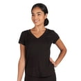 thumbnail image 4 of MeMoi Women's Polka Dot Bamboo Blend Short Sleeve V-Neck Top - Womens - Female (L, Black), 4 of 4