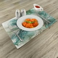thumbnail image 2 of Ambesonne Teal Place Mats Set of 4, Abstract Marble Print Leaves, Standard Size, Cadet Blue Dark Khaki, 2 of 5