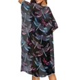 thumbnail image 4 of HELLHERO Loose Bathing Suit Cover Up for Resort Polyester Stylish Swim Coverup Dragonfly Silhouette, 4 of 6