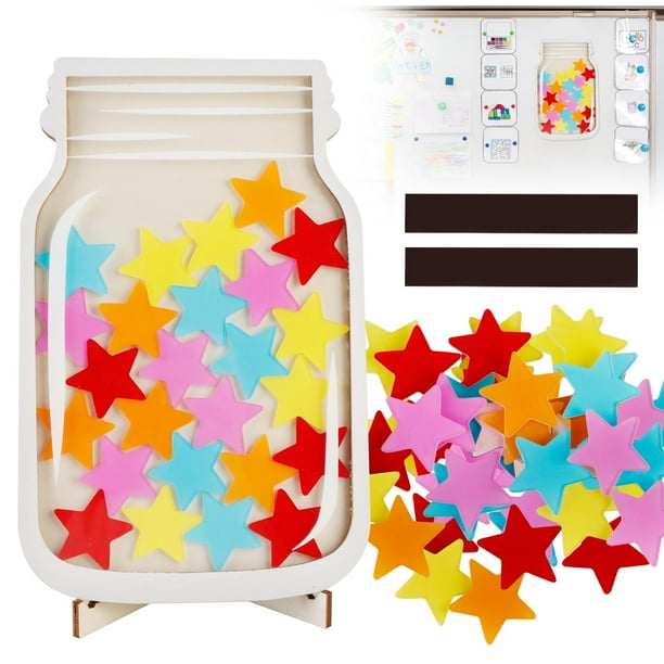 Tarro magnético de recompensas Classroom Kids con estrellas y soporte