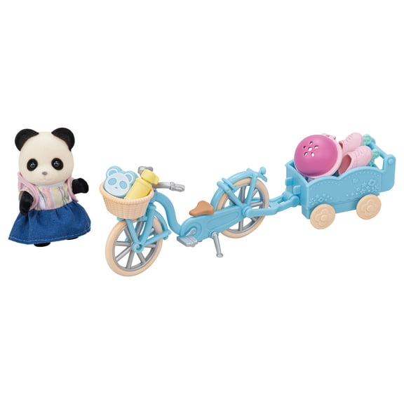 Calico Critters Pookie Panda Girl's Cycle & Skate Set, Dollhouse Playset with Figure and Accessories