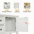 thumbnail image 2 of Console Table, Vintage Wood Buffet Sideboard with 4 Storage Drawers & 2 Cabinets & Bottom Shelf, Entryway Hallway Foyer Table Cupboard Coffee Bar Cabinet, 46" L x 15" W x 34" H, White, 2 of 7
