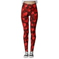 thumbnail image 2 of FASHOFT Womens Valentines Leggings Casual Love Heart Graphic Pants High Waist Tummy Control Comfortable Yoga Tights W L, 2 of 6