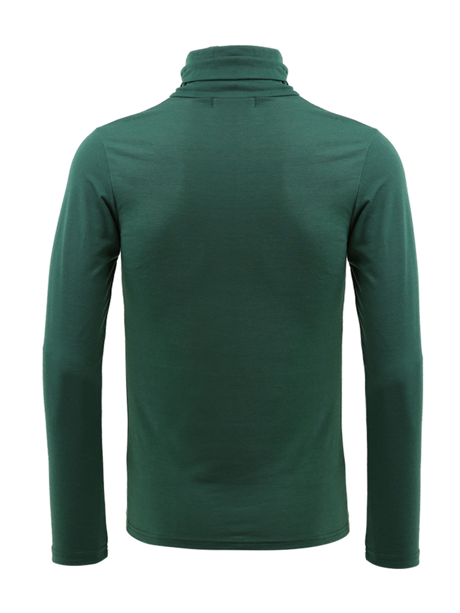 Unique Bargains Men's Pullover Lightweight Long Sleeve Top Turtleneck T-Shirt 50 Dark Green