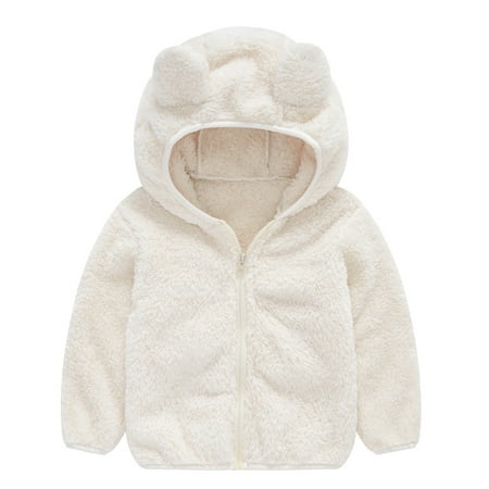 

Winter Coats for Kids with Hoods Light Puffer Jacket Cute 3D Bear Ears Hooded Baby Gril Boys Long Sleeve Zipper Solid Thick Hooded Coat Warm Outwear