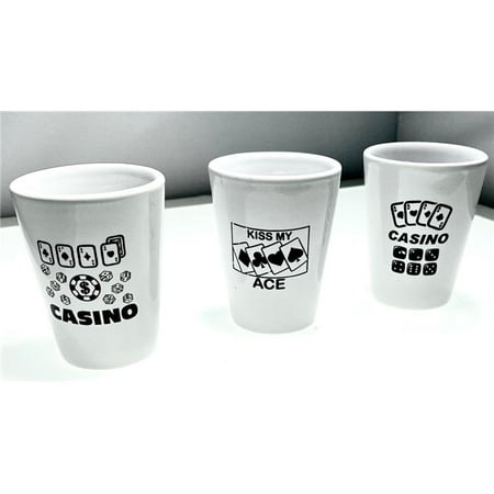 

Germ Free Games SF-SHOT7 Casino Ceramic Shot Glasses Set with Heavy Base Clear - Pack of 4