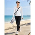 thumbnail image 6 of NELEUS Womens UPF 50+ Hooded Athletic Jackets High Collar Full Zipper with Thumb Holes Ponytail Hole and Pockets,White,US Size L, 6 of 11