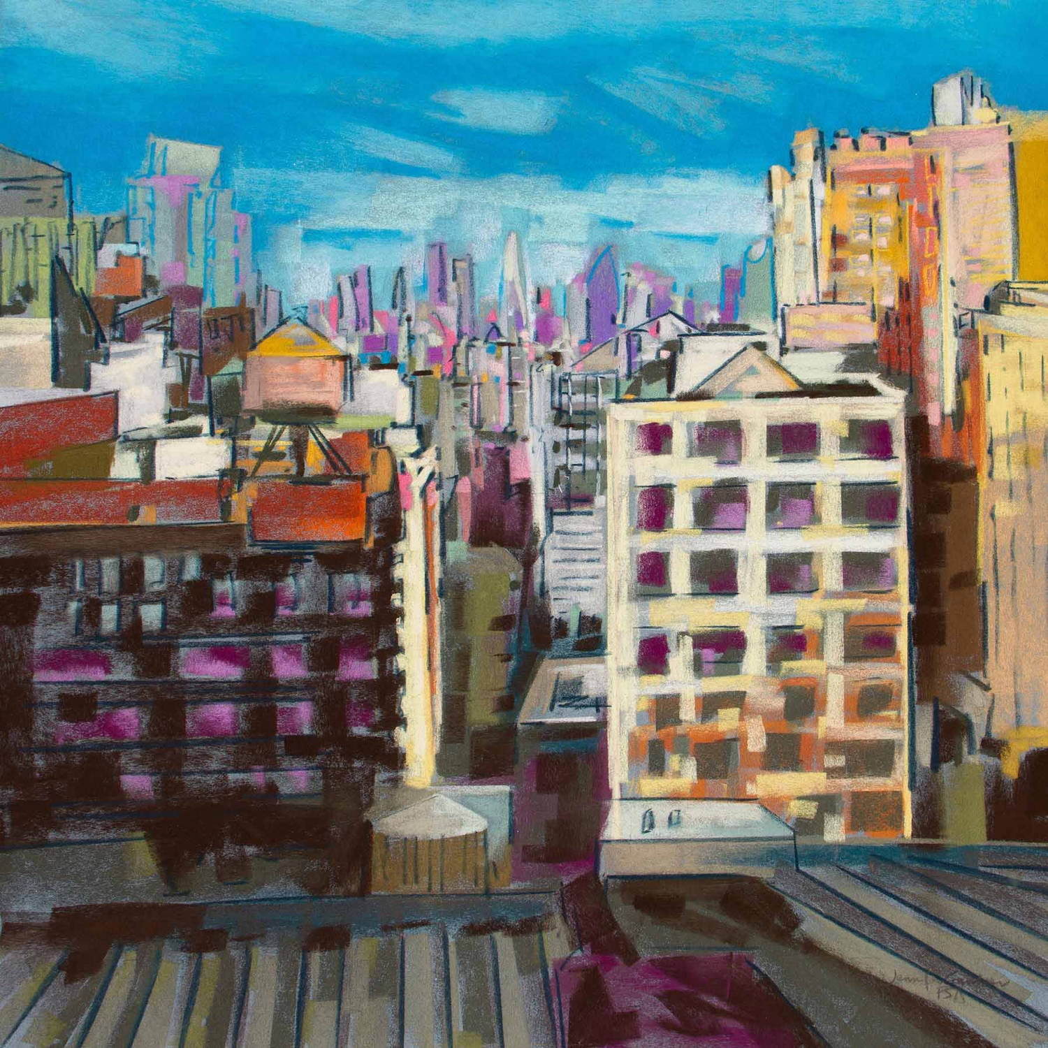 "Towards the Freedom Tower" Painting Print on Wrapped Canvas