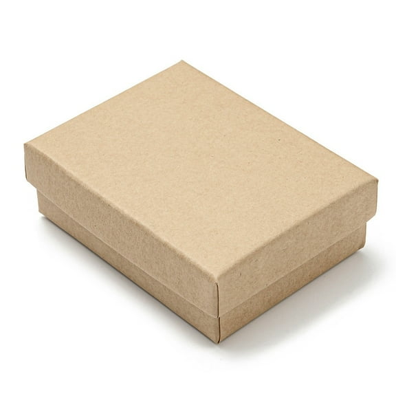12 pc Cardboard Jewelry Packaging boxes with Sponge Inside for Rings Small Watches Necklaces Earrings Bracelet Rectangle Moccasin 8.9x6.85x3.1cm