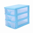 thumbnail image 4 of 3X Mini Caja de Almacenamiento de Plástico Tipo Cajón TranslúCido (Azul 3, 4 of 8