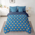 thumbnail image 2 of Homewish Blue Orange Geometric Circle Boy Girl Bedding Comforter Set 7-Piece,Polka Dots King Bedding Sets,Vintage Aesthetic Ultra Soft Bed Sheets,Luxury Bedroom Decor,Reversible, 2 of 8