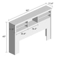 thumbnail image 5 of MONSLIPA Bookcase Headboard with LED Light and Remote, Wood Full Queen Bookcase Headboard with Storage Shelf White, 5 of 5