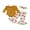 Khaki, variant on Infant Baby Girls Halloween Outfits Long Sleeve Bow Cami Romper Pumpkin Flare Pants Set Hairband Cute Fall Clothes
