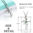 thumbnail image 2 of Cross Urn Necklace for Ashes Birthstone Rose Flower Cremation Jewelry Keepsake Memorial Ashes Pendant, 2 of 7