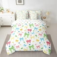 thumbnail image 2 of Erosebridal Colorful Bowknot Bedding Queen Size, Cartoon Puzzle Bedding Sets Queen Size, Princess Style Reversible Bed Set, Super Cozy Room Decor, 7 Pieces, 2 of 6