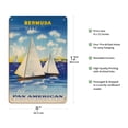 thumbnail image 2 of Bermuda via Jet Clippers - Fly - Sail in Somers Isles - Vintage Airline Travel Poster by Edward McKnight Kauffer c.1950s - 8 x 12 inch Vintage Wood Art Sign, 2 of 4