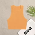 thumbnail image 2 of AherBiu Going out Tops for Women Ribbed Tank Tops Cropped Tees Stretchy Slim Solid Color Cami Shirts, 2 of 3