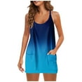 thumbnail image 1 of Wolfast Robes pour Femmes Mode Col en V Camisole Sans Manches Poches Imprimées Robe Pull Robes pour Femmes, 1 of 8