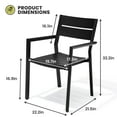 thumbnail image 6 of Crestlive Products Set of 4 Aluminum Outdoor Chairs Dining Set with Arm, Gray, 6 of 7