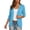 Blue, variant on Crgrtght Women Cardigan Long Sleeve Knit Open Front V Neck Curved Hem Solid Casual Loose Cardigan Blazer with Pockets, Black XXL