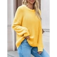 thumbnail image 4 of Women's Chunky Knit Sweater - Oversized Ribbed Crewneck Long Sleeve Top Fall Winter Casual Fashion, 4 of 7