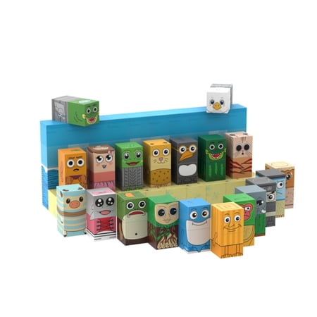 100 PCS Magnetic Building Blocks Set with Scene Creative Educational Stacking Toys for Kids Colorful Animal-Themed Construction Blocks