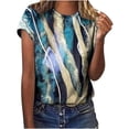 thumbnail image 2 of Ichuanyi Womens Shirts, Adult Fashion Woman Round Neck Short Sleeve Tops T-Shirt Prints Loose Blouse, 2 of 6