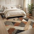 thumbnail image 3 of ODIKA 8'x10' Washable Area Rug Modern Angular Shapes Faded Urban Design Assorted Multi Tone Surface for King Size Bedroom Under Bed, Master Suite, Non-Shedding, Easy Care, 3 of 7