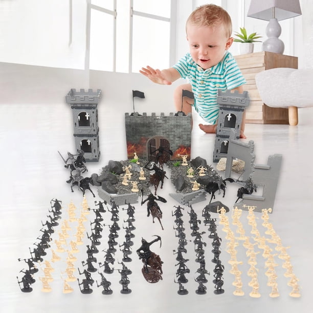 DIY Toy Soldiers Set Army Building Model Knights Game Playset Cavalry Towers Soldier Static Model s mayores de 3 Yotijar Juguetes de soldado