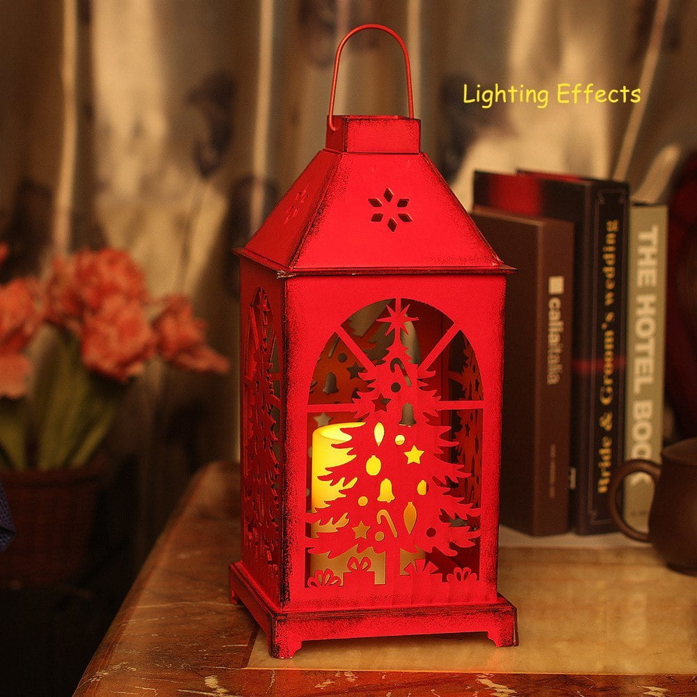 Christmas Lantern, LED candles with Timer,Battery Operated, Decorative