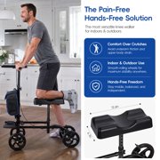 FAWMBEWT Knee Scooter with Adjustable Pedal & Hand Brake, Lightweight Leg Walker for Foot & Ankle Injuries, Foldable Portable Knee Walker Leg Scooter for Post-Surgery Recovery
