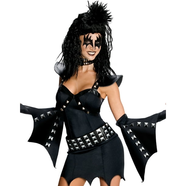 Kiss Gene Simmons Sexy Demon Mini Bat Dress Womens Rock Halloween Costume S  