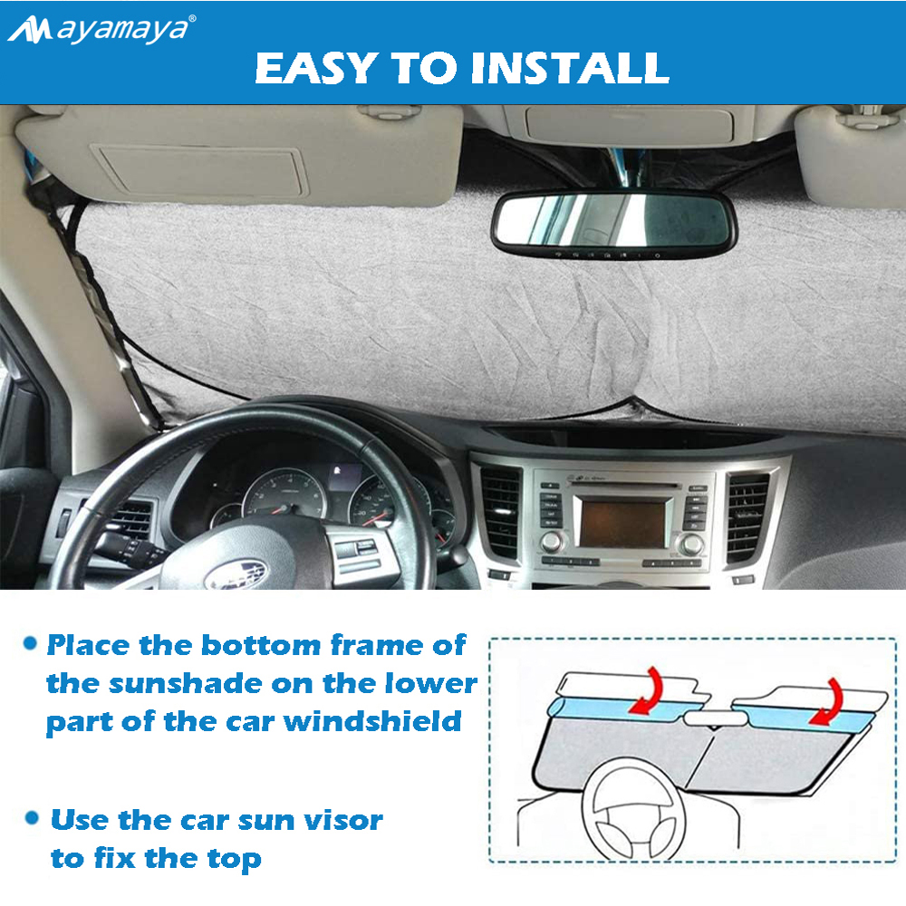Ayamaya Foldable Windshield Sun Shade, Panda Design photo 7