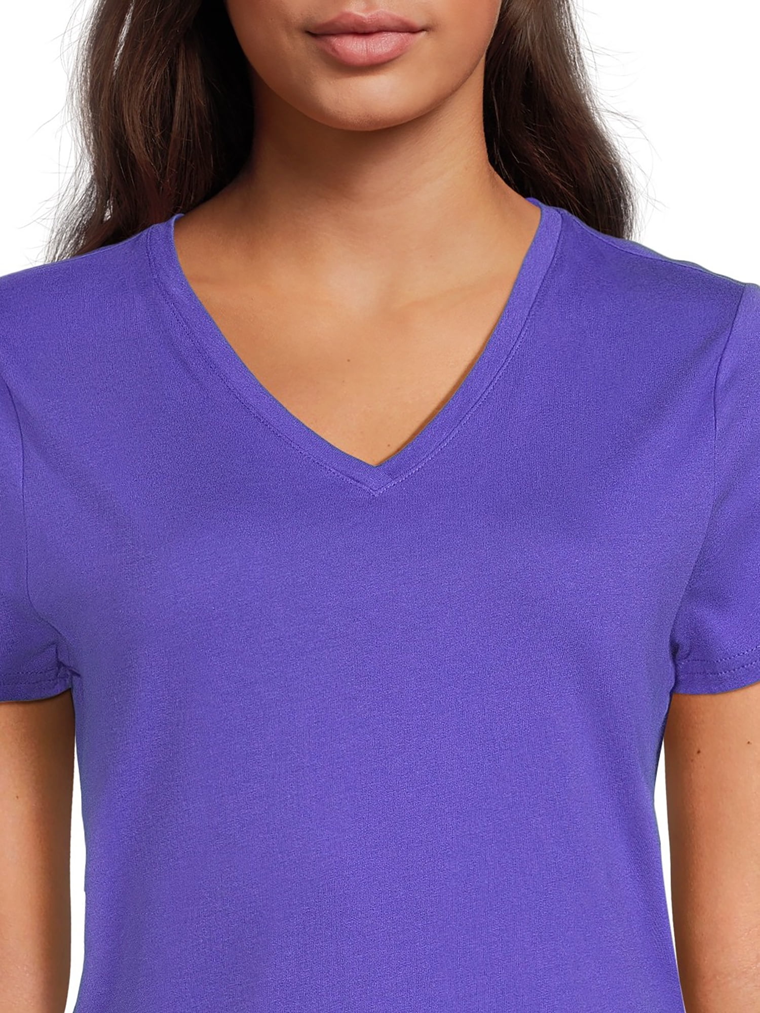 RealSize Women's V-Neck Tee with Short Sleeves, Sizes XS-3XL