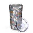 thumbnail image 2 of Bulldog Dog and Flower Florals 10oz Tumblers Stainless Steel Tumbler with Lid and Straw,Vacuum Insulated Double Wall Travel Tumbler Cups with Cleaning Brush for Coffee, Tea, 2 of 4