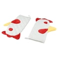 thumbnail image 3 of LEFU Funny Rooster Oven Mitts Heat Resistant Kitchen Gloves, Cute Rooster Design Pot Holders, Red White Yellow Linen Cooking Mitts for Baking and Cooking, Set of 2, 3 of 10