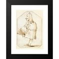 thumbnail image 2 of Giovanni Battista Tiepolo 17x24 Black Modern Framed Museum Art Print Titled - Caricature of a Man in a Mask and a Cloak, Holding a Muff and a Tricorne, Standing in Profile to the Left (1760), 2 of 5