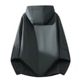 thumbnail image 4 of Mens Softshell Jackets Windproof Drawstring Hooded Long Sleeve Full Zipper Fashion Casual Jacket with Pockets Dark Gray M, 4 of 6