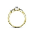 thumbnail image 2 of FB Jewels 10kt Yellow Gold Womens Round Diamond Halo Bridal Wedding Engagement Ring Band Set 1/4 Cttw, 2 of 3