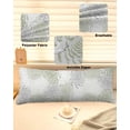 thumbnail image 6 of Sage Green White Body Pillow Cover, Pillowcase Protectors with Zipper, Breathable Decorative Throw Pillow Case Cover, Abstract Grey Chrysanthemum Flower Pillow Shams for Couch Sofa 20x60Inch, 6 of 8