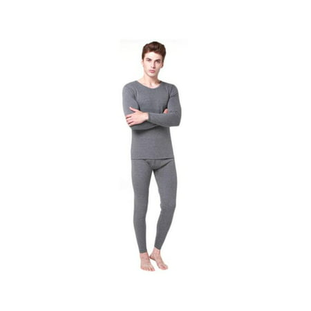 MarinaVida 2pcs Mens Winter Warm Thermal Underwear Tops Bottom Long Pants Suit (Best Long Underwear For Winter)