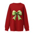 Christmas Costumes Woman 2024 Xmas Light Bow Graphic Pullover Tops Long