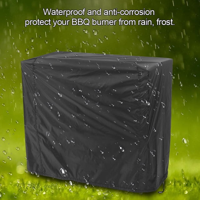 Cubierta para barbacoa de poliéster, impermeable, revestimiento de poliuretano, para jardín, patio, parrilla, color negro (145 x 61 x 117 cm) EOTVIA NO